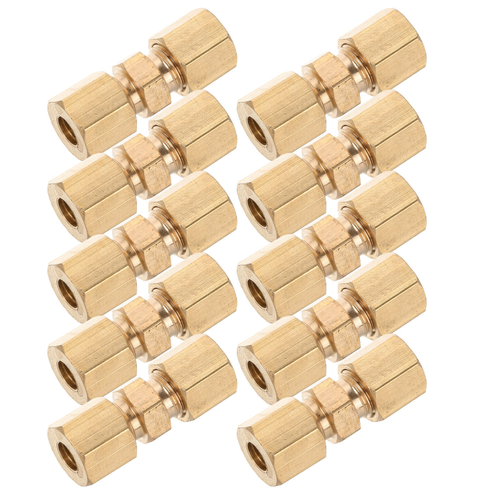 Compression Fitting Brass - 10 stuks messing remleidingkoppelingen met compressie,